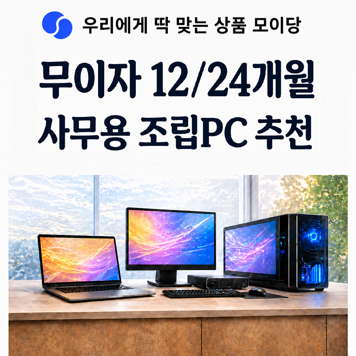 무이자 12/24개월 사무용 조립PC 추천 | 마이피씨샵 3200G·5700G·8700G 비교