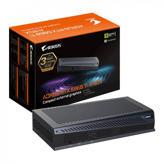 GIGABYTE AORUS 지포스 RTX 5060 Ti AI BOX D7 16GB 분석｜Thunderbolt 5 외장그래픽 eGPU 특징